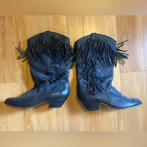 Dingo Women’s fringe cowgirl black boots